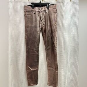 Hudson NWOT metallic rose jeans
